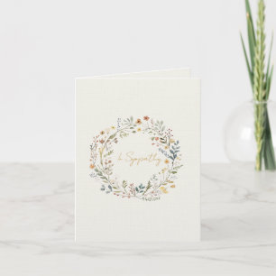 Elegant delicate floral wreath Sympathy card
