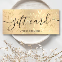 Elegant Delicate Gold Leaves Gift Certificate