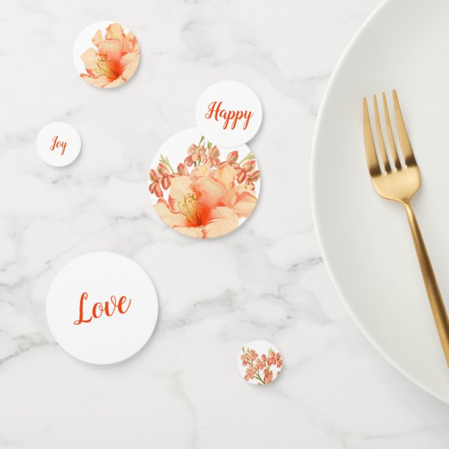 Elegant delicate orange-pink flowers  confetti (Group)