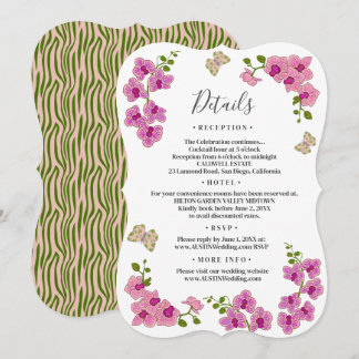 Elegant Delicate Purple Orchids Details Wedding Invitation