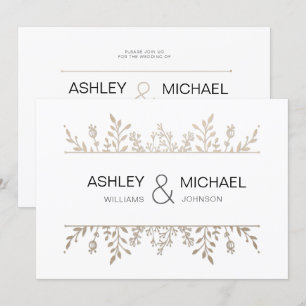 Elegant Delicate Rose Gold Chic Wedding Invitation