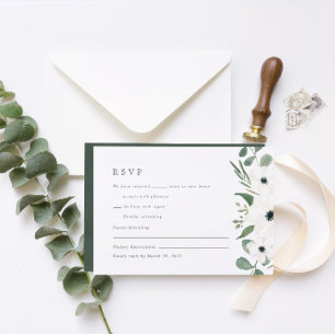 Elegant Delicate Watercolor Botanical RSVP Card