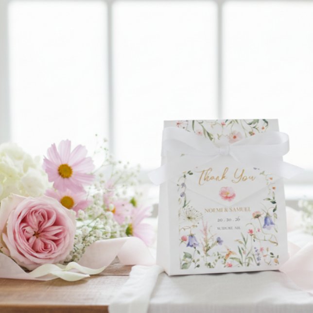 Elegant Delicate Watercolor Wildflower Wedding Favour Box (Creator Uploaded)