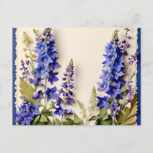 Elegant Delphinium Flowers Postcard