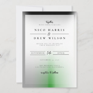 Elegant Demiromantic Pride Wedding Invitation