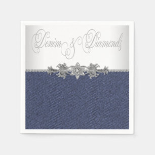 Elegant Denim and Diamonds Napkin