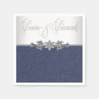 Elegant Denim and Diamonds Napkin