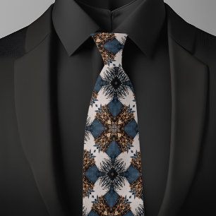 Elegant Denim White and Jewelled X Pattern  Tie