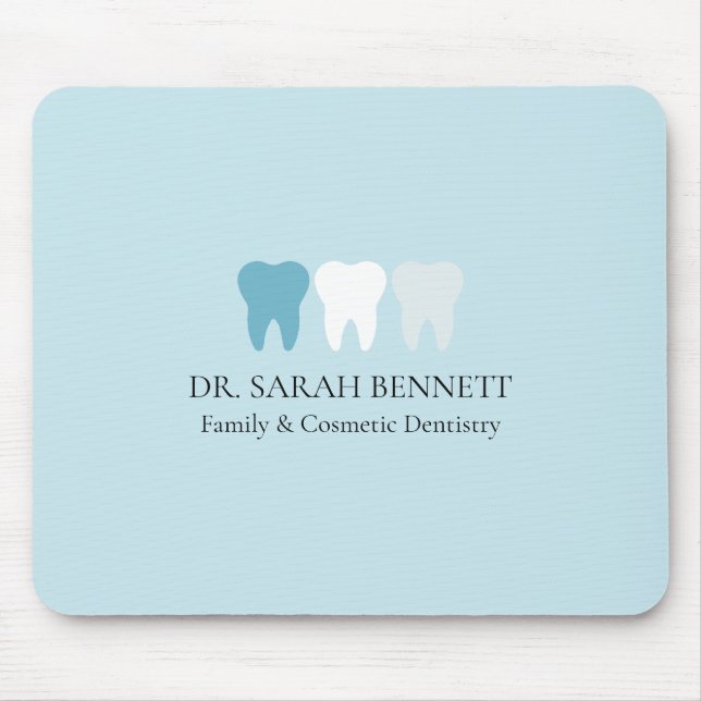 Elegant dentist AQUA blue professional Mouse Pad (Front)