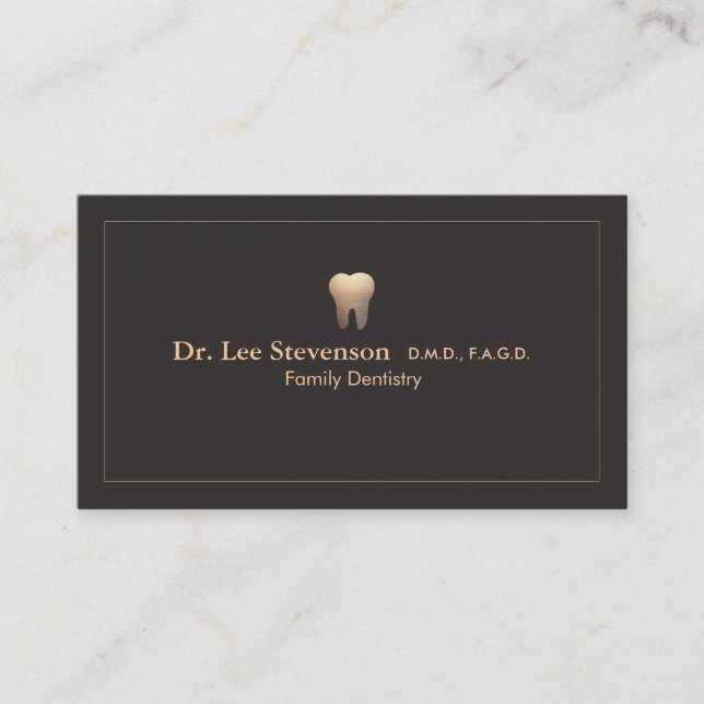 Elegant Dentist Office Appointment  Business Card (Front)