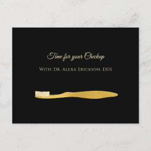 Elegant Dentist Toothbrush Appointment Reminder Postcard