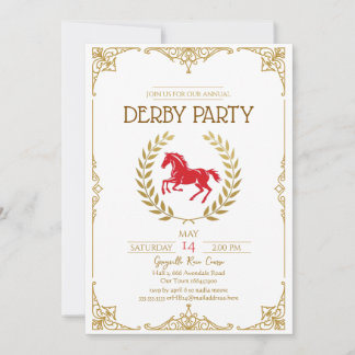 Elegant Derby Party Invitation Horse Racing Event