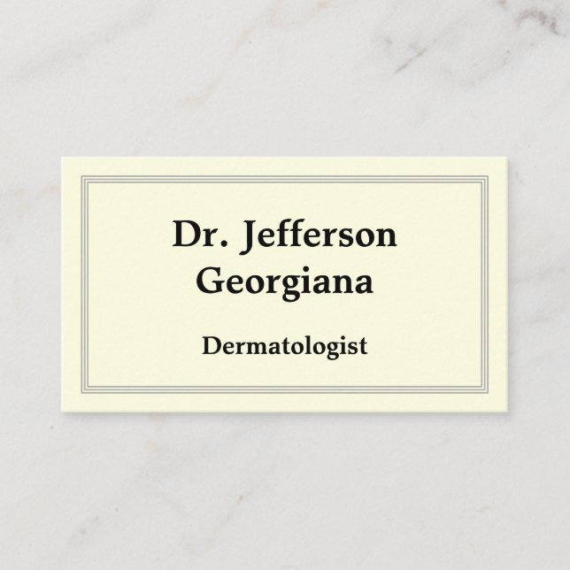 Elegant Dermatologist Business Card (Front)
