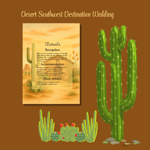 Elegant Desert Southwest Wedding Golden Sunset Enclosure Card