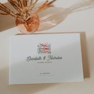 Elegant Desert   Terracotta Wedding Guest Book