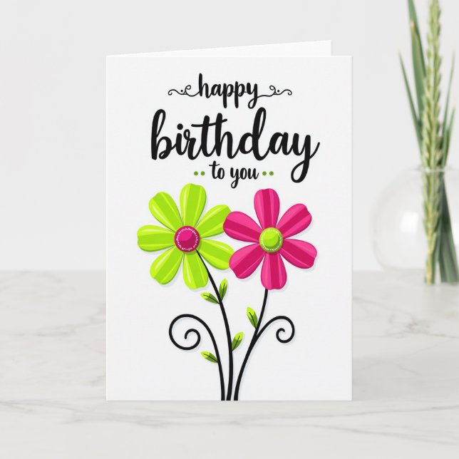 Elegant Design Birthday Card (Front)