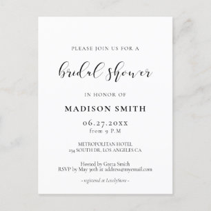 Elegant design Bridal shower invitation Postcard