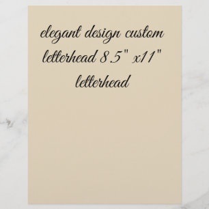 elegant design custom letterhead 8.5"x11"