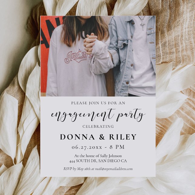 Elegant design Engagement party photo invitation (Creator Uploaded)