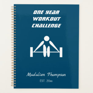 Elegant design exercise weights navy blue training planner