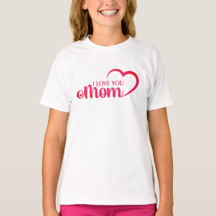 Elegant Design I Love Mum Text for Mothers day  T-Shirt