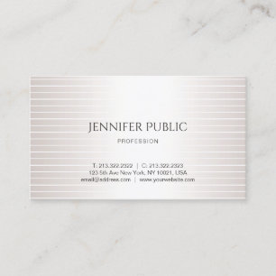 Elegant Design Modern Plain Glamourous Faux Silver Business Card