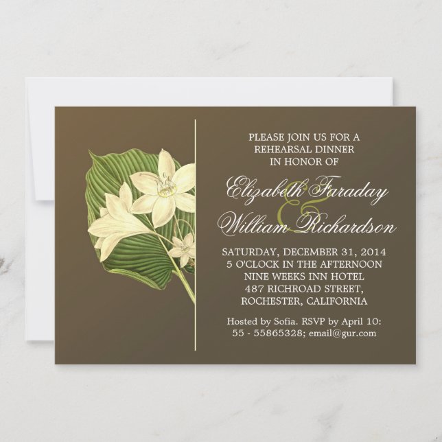 elegant design rehearsal dinner invitations (Front)