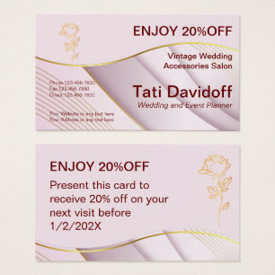 Elegant design Soft colours Pink Gold Referral Car