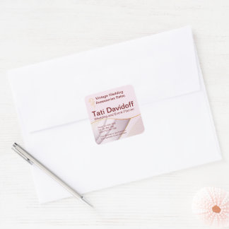 Elegant design Soft colours Pink Gold  Square Sticker
