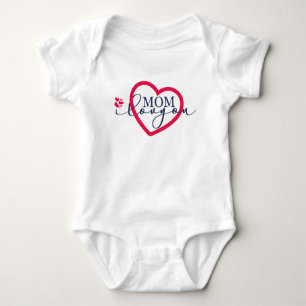 Elegant design Text Mum I Love You With Heart  Baby Bodysuit