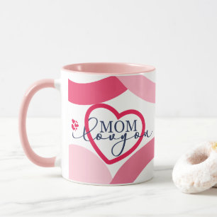 Elegant design Text Mum I Love You With Heart Pape Mug
