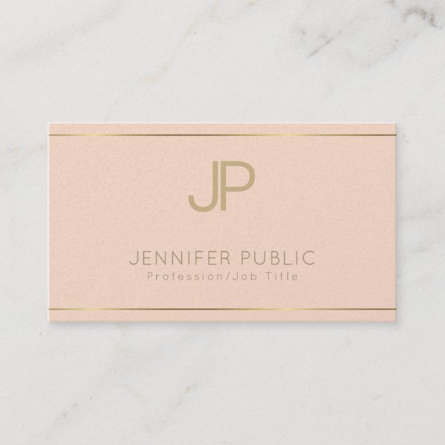 Elegant Design Trendy Elite Plain Luxury Monogram Business Card (Front)