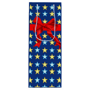 Elegant design with stars wine gift bag