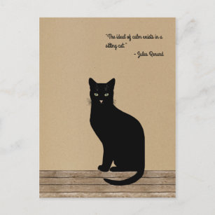 Elegant designed black cat - Renard quote Postcard