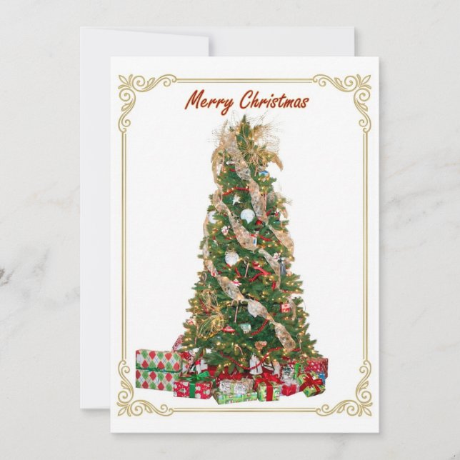Elegant designed Christmas Tree Holiday Card (Front)