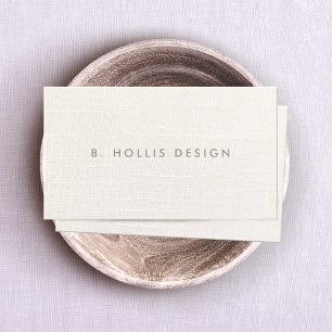 Elegant Designer White Linen (image) Business Card
