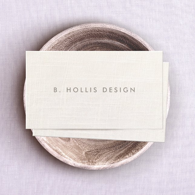 Elegant Designer White Linen (image)  Business Card (Creator Uploaded)