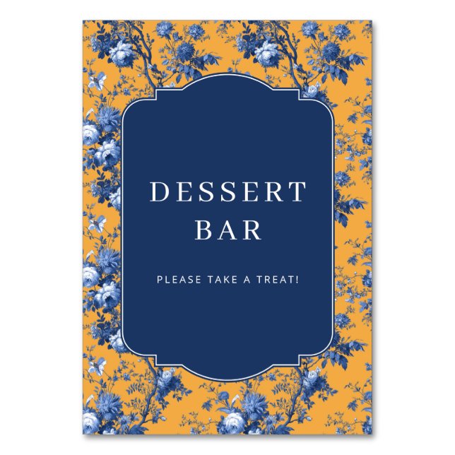 Elegant Dessert Bar Invitation Table Number (Front)