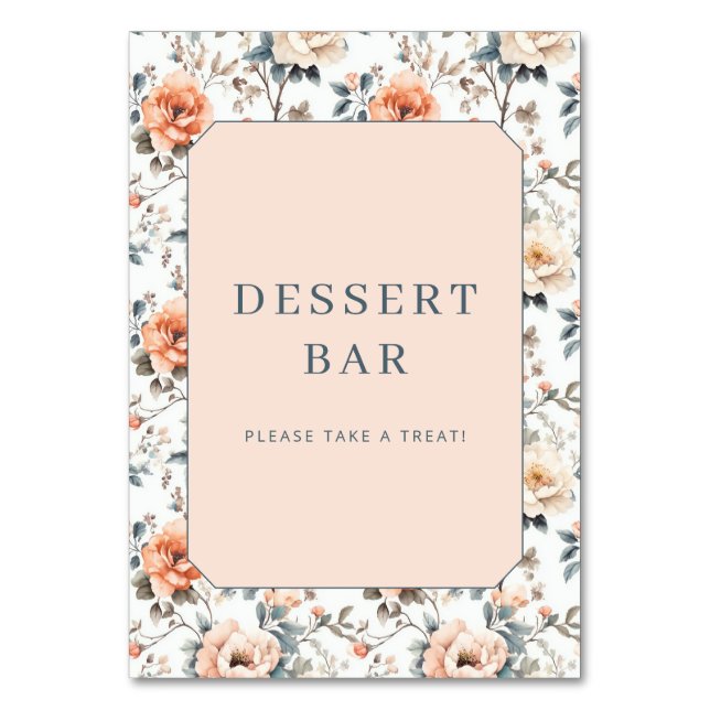 Elegant Dessert Bar Sign Table Number (Front)