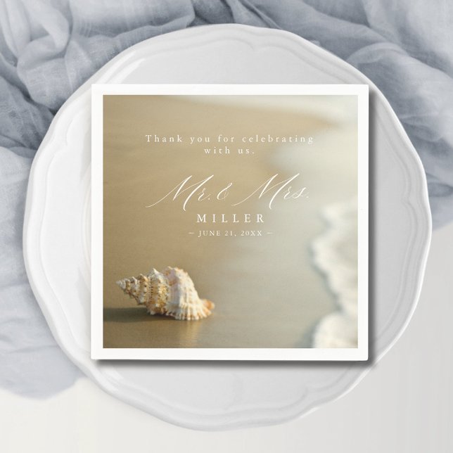 Elegant Destination Beach Wedding Thank You  Napkin (Elegant Destination Beach Wedding Thank You Napkins)