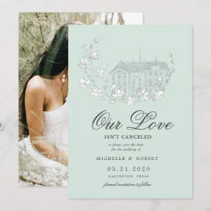 elegant destination floral Photo Save The Date Invitation