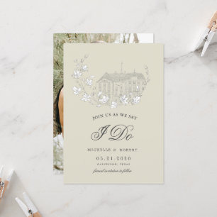 Elegant Destination Floral Photo Save The Date Invitation