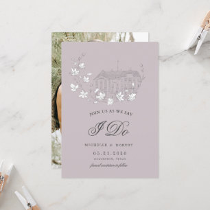Elegant Destination Floral Photo Save The Date Invitation