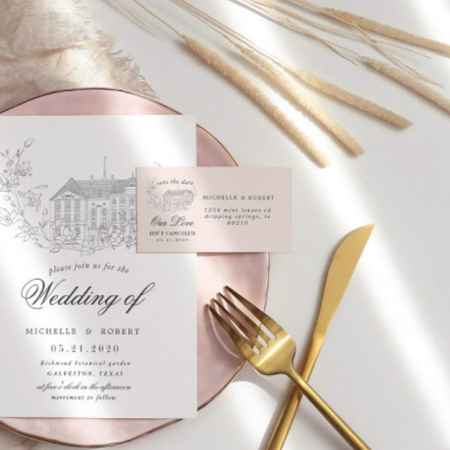 Elegant Destination Floral Save The Date Label (Creator Uploaded)