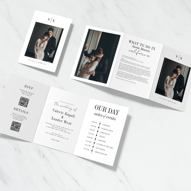 Elegant Detailed Photo Tri-Fold Wedding Invitation (Creator Uploaded)