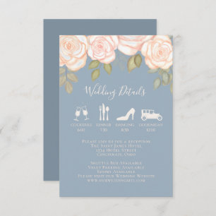Elegant Details Modern Timeline Dusty Blue Blush Enclosure Card