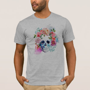 Elegant Dia de los Muertos Floral Skull   Shirt