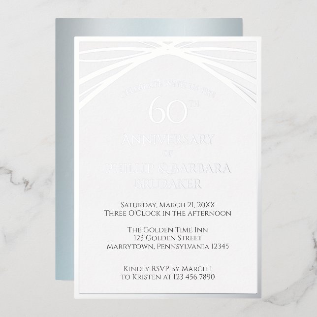 Elegant Diamond 60th Wedding Anniversary Party (Front/Back)
