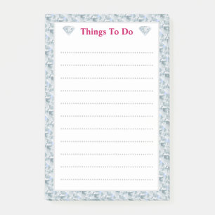 Elegant diamond abstract pattern Lined Post-it Notes