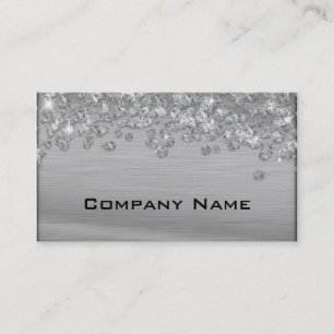 Elegant Diamond Appeal Silver  Business Card